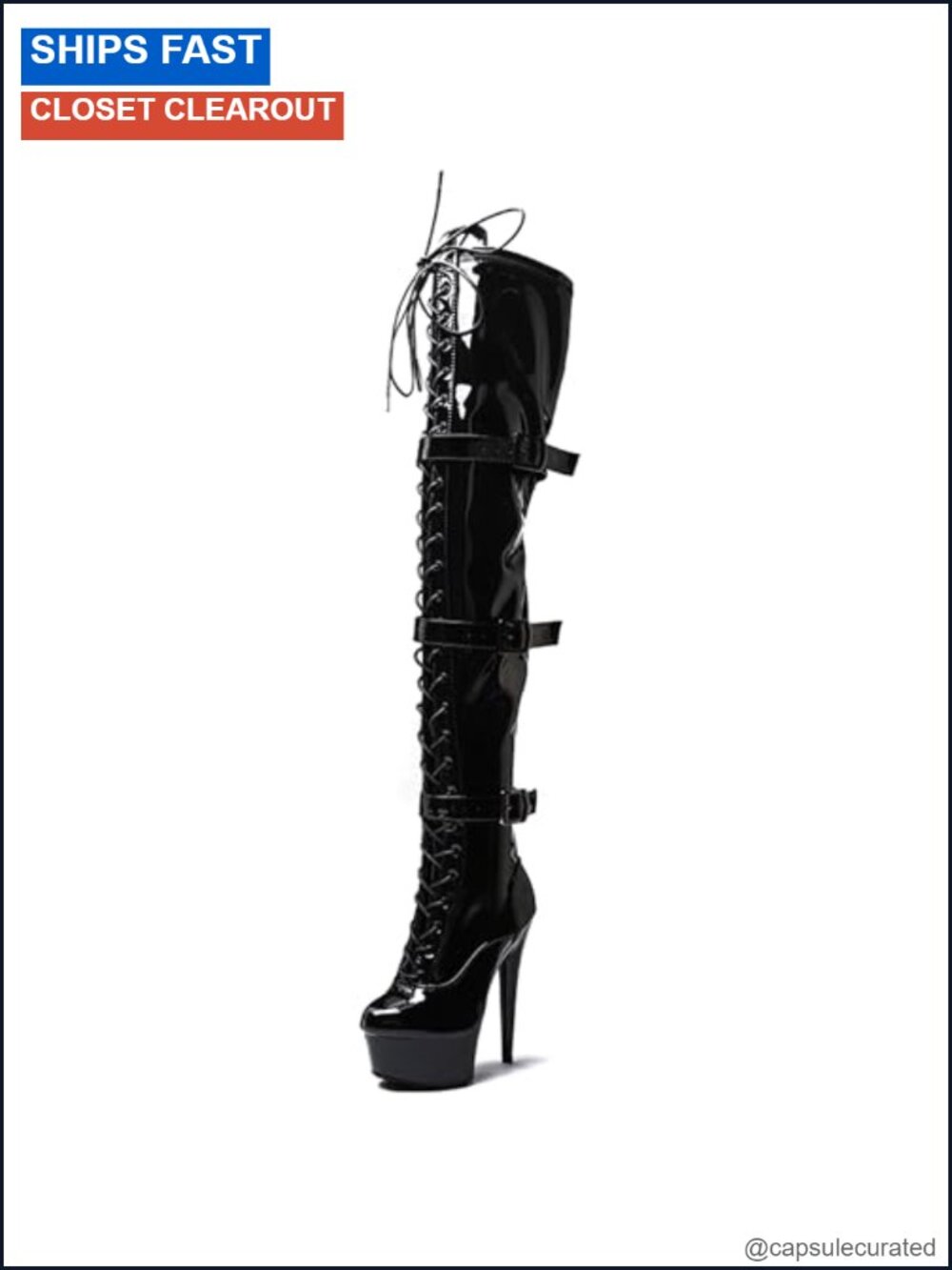 Womens Over The Knee Thigh High Heel Boots 6 Inch Platform Stiletto